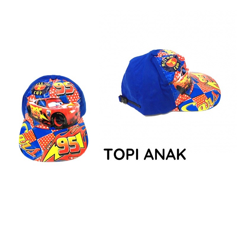 Topi Anak karakter CAR, TAYO, TOBOT, MICKEY, DORAEMON, SUPER HERO, LOL, BARBIE, dll