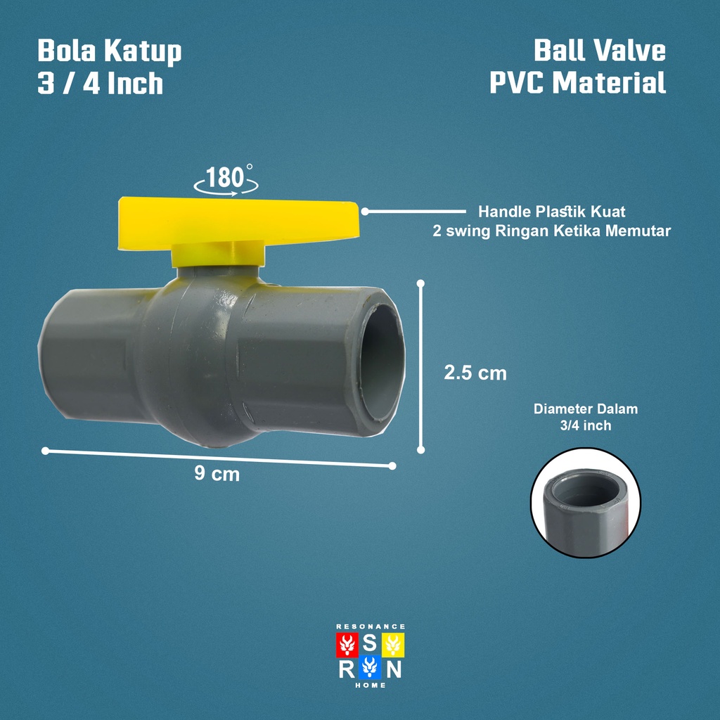 Stop Kran PVC 3/4 Inch / Bola Katup Resonance Home