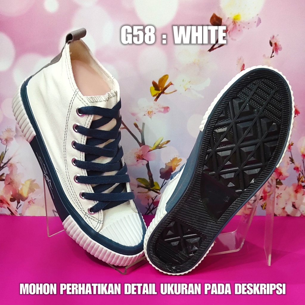 Sepatu Boot Masa Kini G58 Sepatu Kanvas Putih SPTSW
