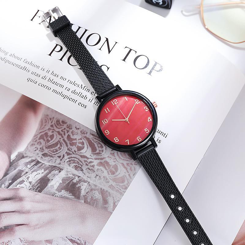 ✅Grosir Jam Senen - Jam Tangan Analog Quartz Tali Strap PU Corak Dengan Warna Gradasi Untuk Wanita Dan Pria