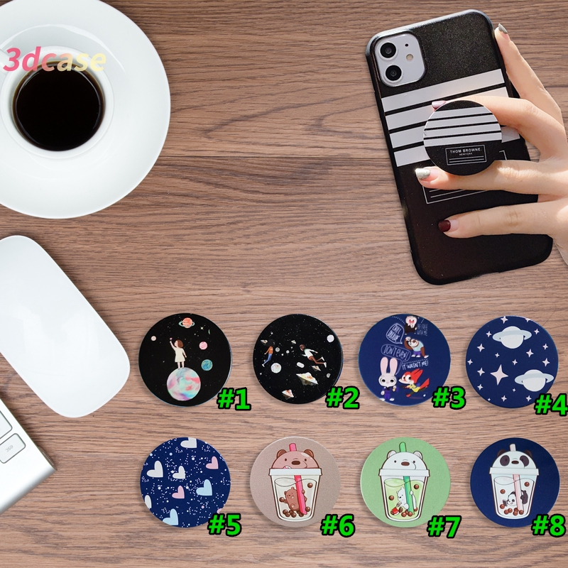 3D Popsocket INS Cartoon Cute Lucu Space Girl Pattern Phone Airbag Stand Finger Holder Mobile Stand