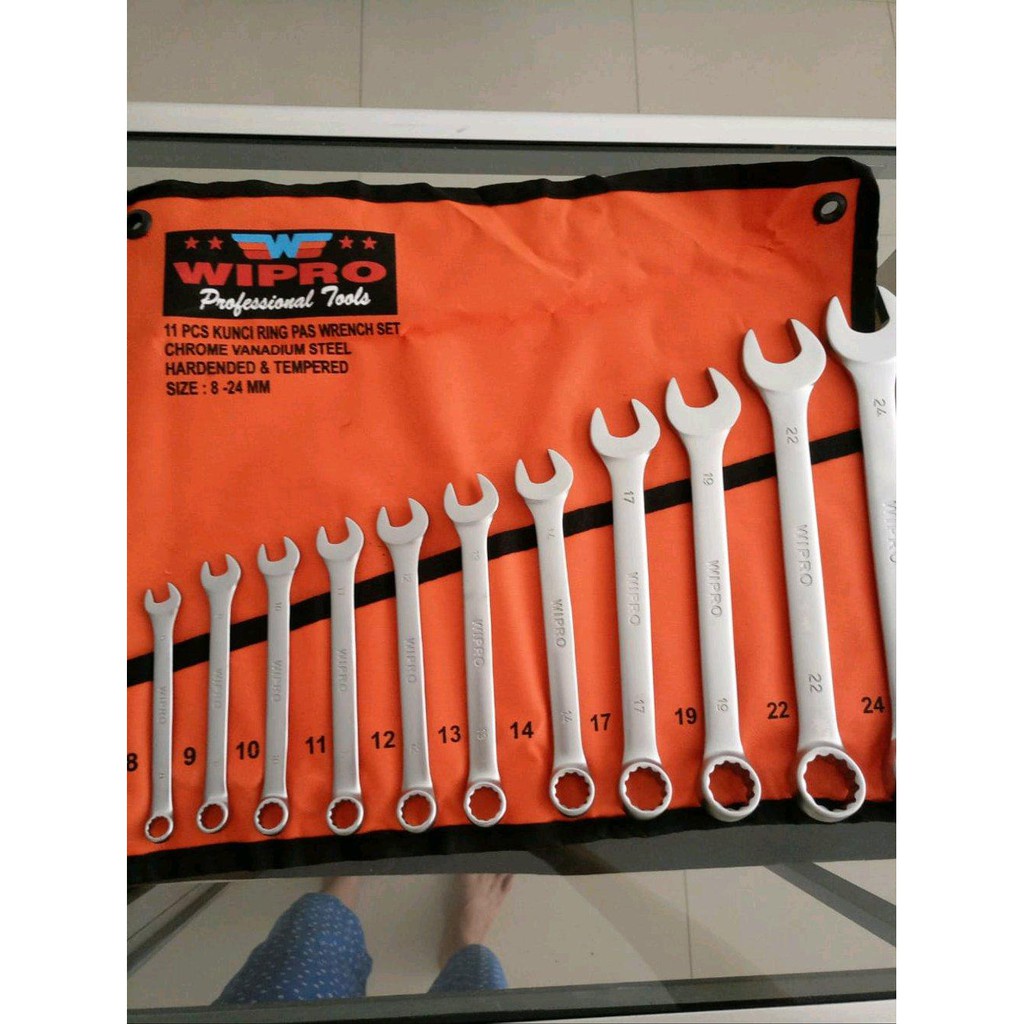 Wipro Kunci Ring Pas Set 8-24mm 11pcs / Kunci Pas Ring Set 8-24 mm