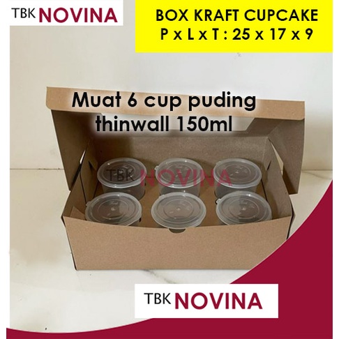 BOX KRAFT CUPCAKE / BOX CUP PUDING ISI 2 / 4/ 6