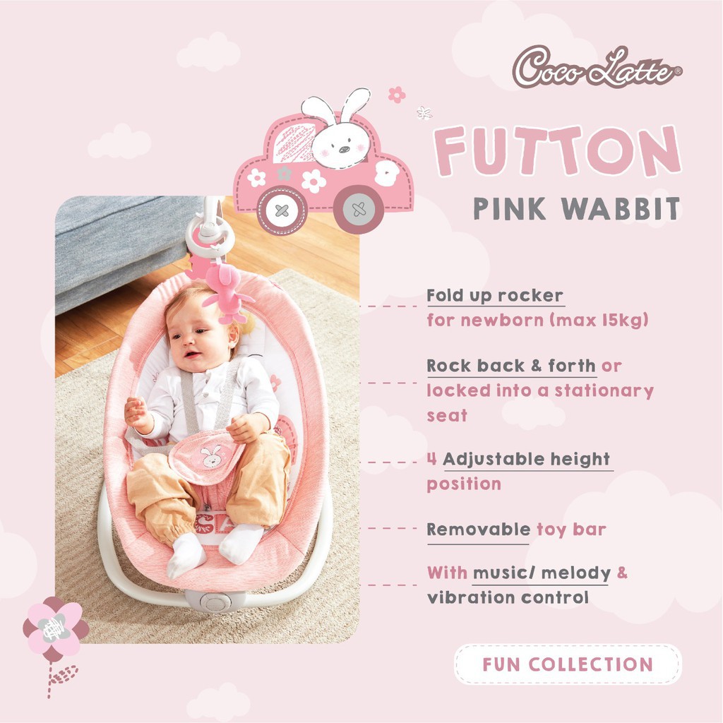Makassar - Bouncer Bayi Baby Cocolatte Futton Fun Collection Fold Up Rocker