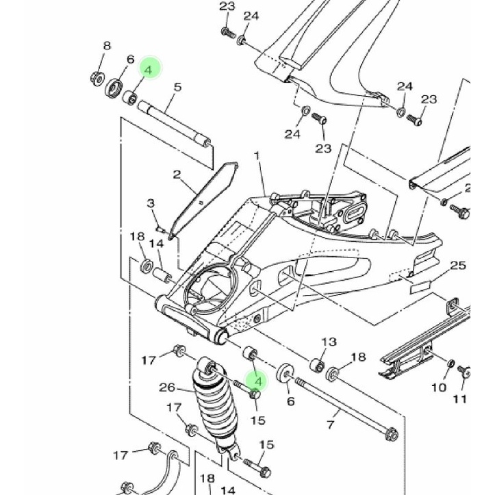 bearing bos swing arm xabre kanan kiri original yamaha