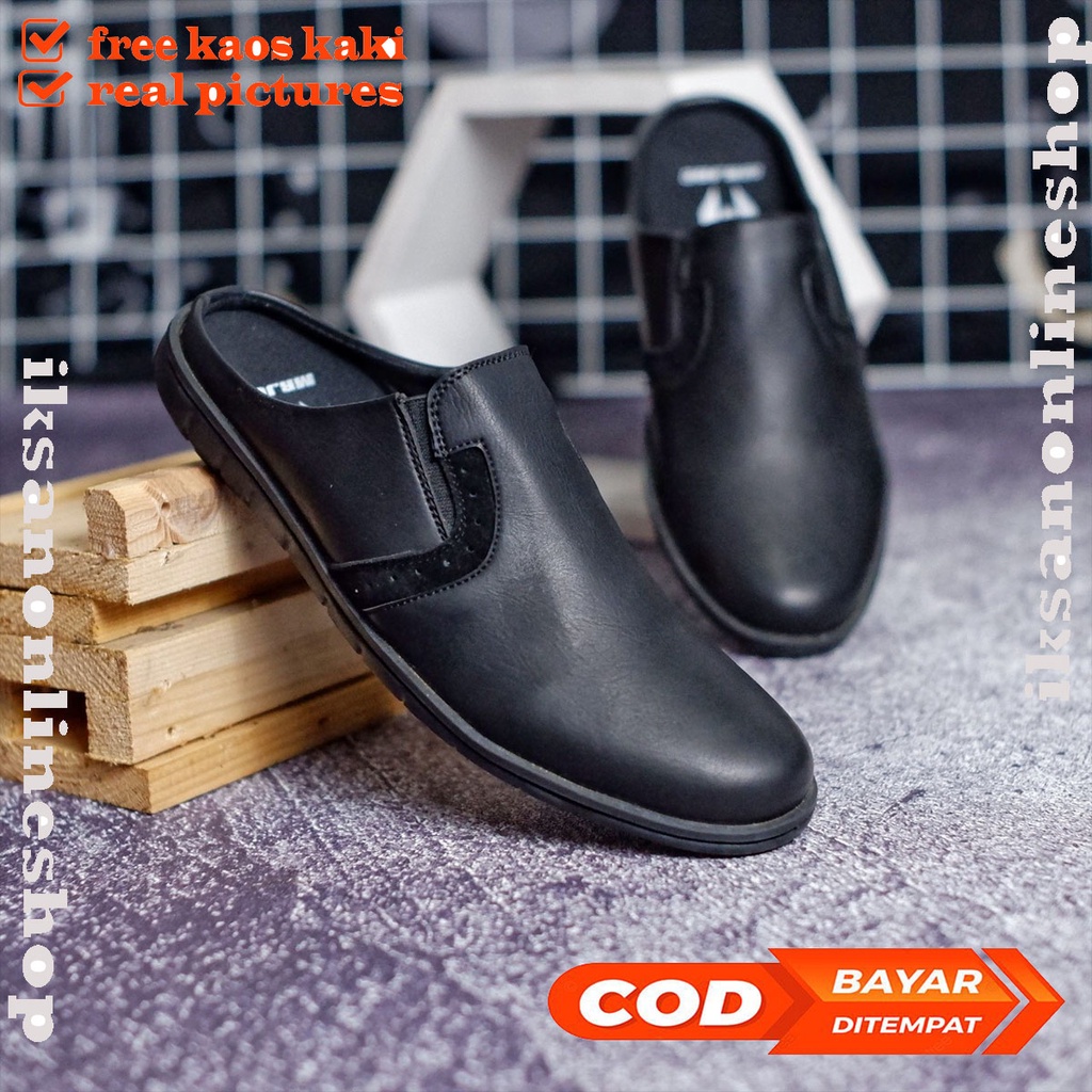 AMIGO Sepatu Sandal Casual Kulit Asli Bustong Tutong Sendal Slop Terbaru Original