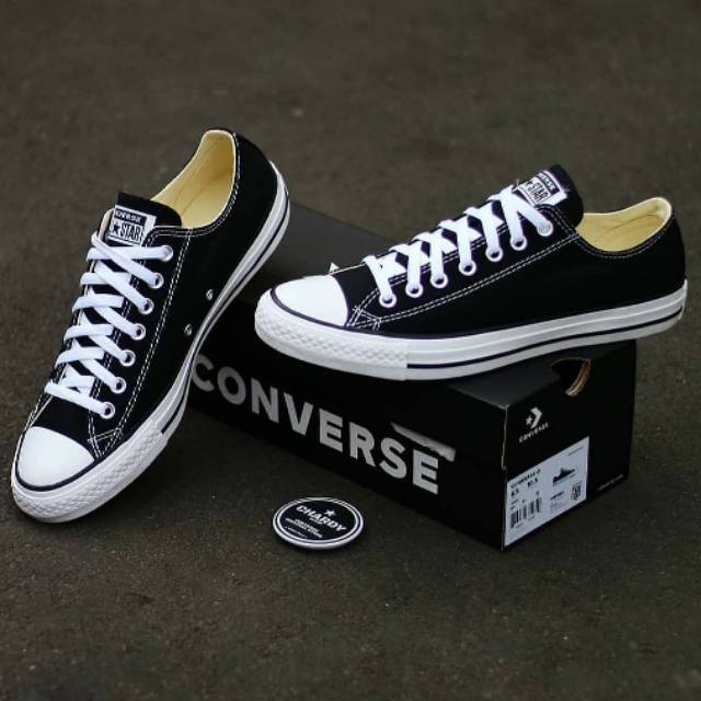Sepatu Sneakers Unisex CONVERSE CT AS Ox Black White Original M9166C