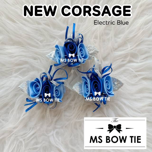 THE MS BOWTIE corsage biru elektrik KOMBINASI