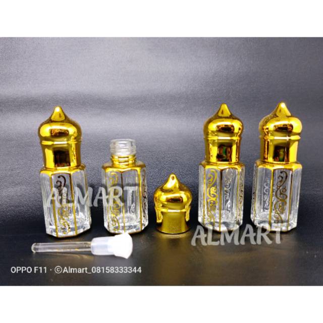 botol parfum antik oles 12ml tola kaca kubah esklusif botol printing