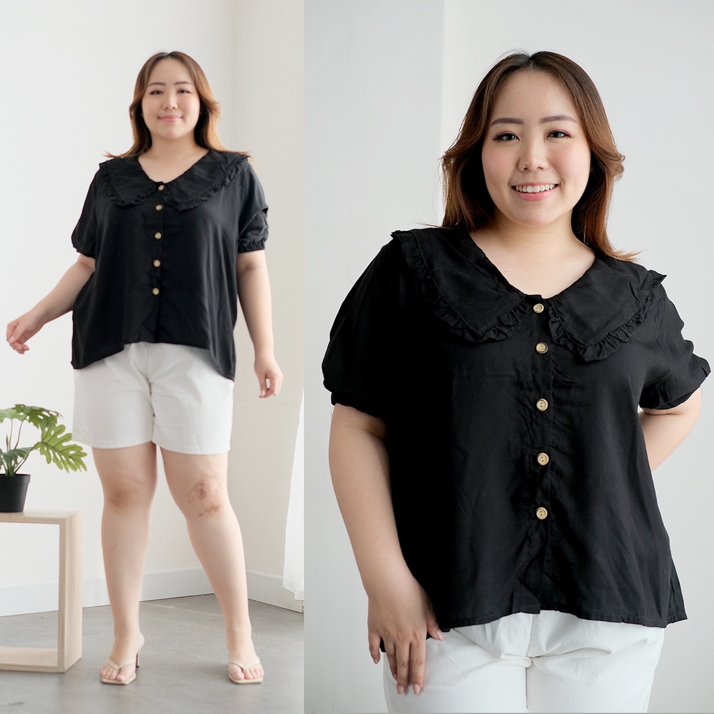 ELOKA TOP BAJU ATASAN BLOUSE WANITA BIGSIZE BIG SIZE JUMBO BESAR MURAH-1