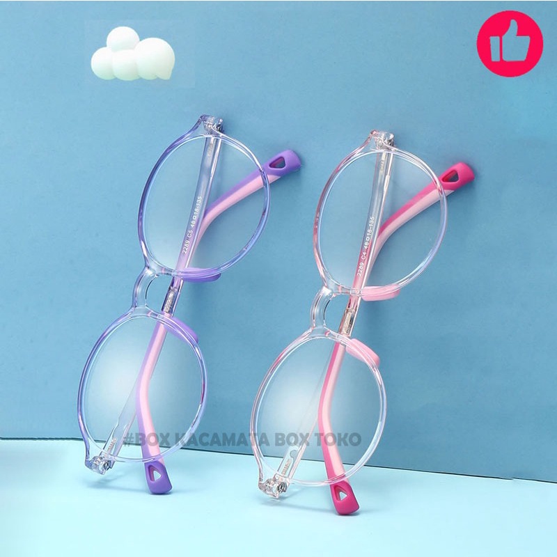 Mushto Kacamata Anak Remaja Antiradiasi Blueray Model Bulat Bahan Tr90+Silica Gel Terbaru Pria dan Wanita 2289