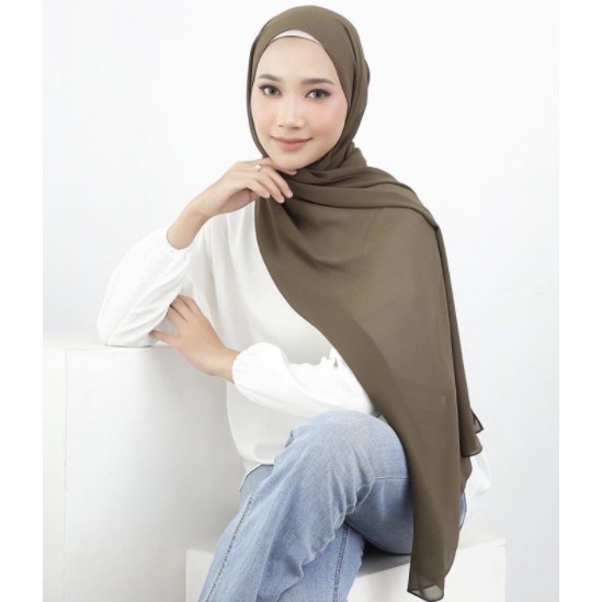 Jilbab Pasmina Ceruti Babydool Polos 180 x 75 CM