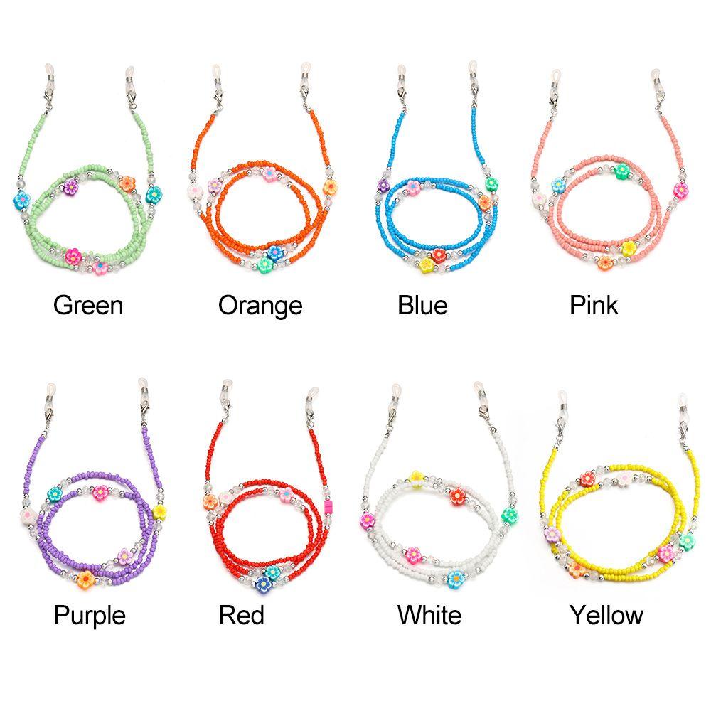 Lily Manik-Manik Lanyard Wanita Anak Bunga Deco Leher Lanyard Untuk Wanita Manik-Manik Kacamata Holder Strap