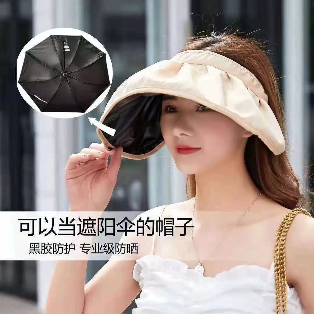 (Hello Girl)MZ09 Topi Visor Pantai Anti UV Wanita Import