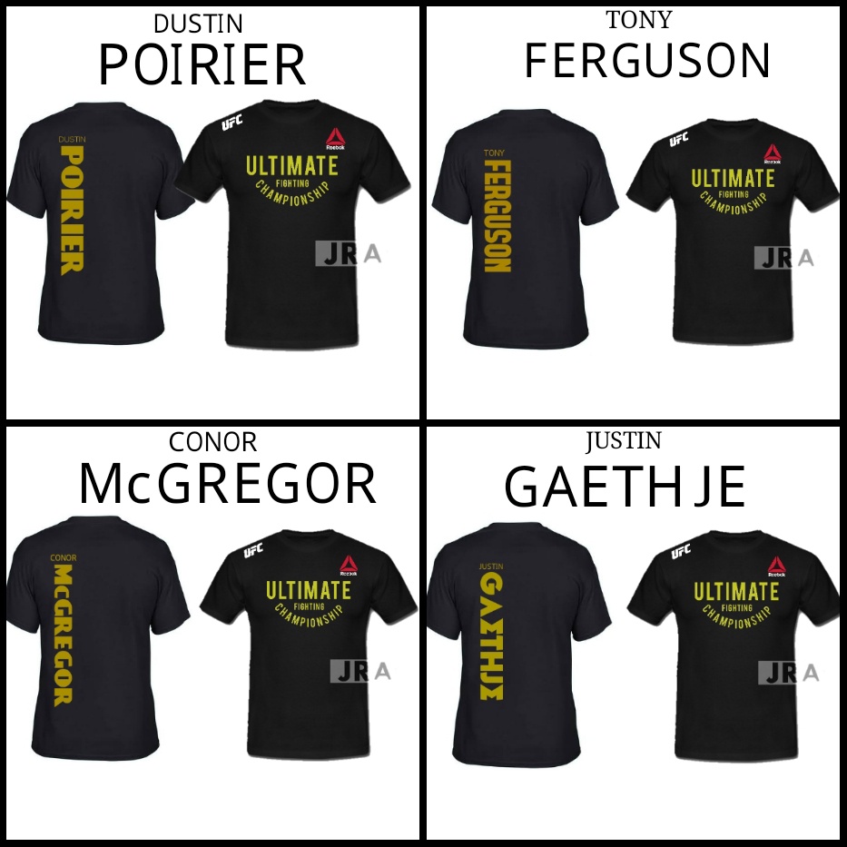 KAOS SHIRT BAJU UFC MCGREGOR GAETHJE FERGUSON POIRIER COMBED