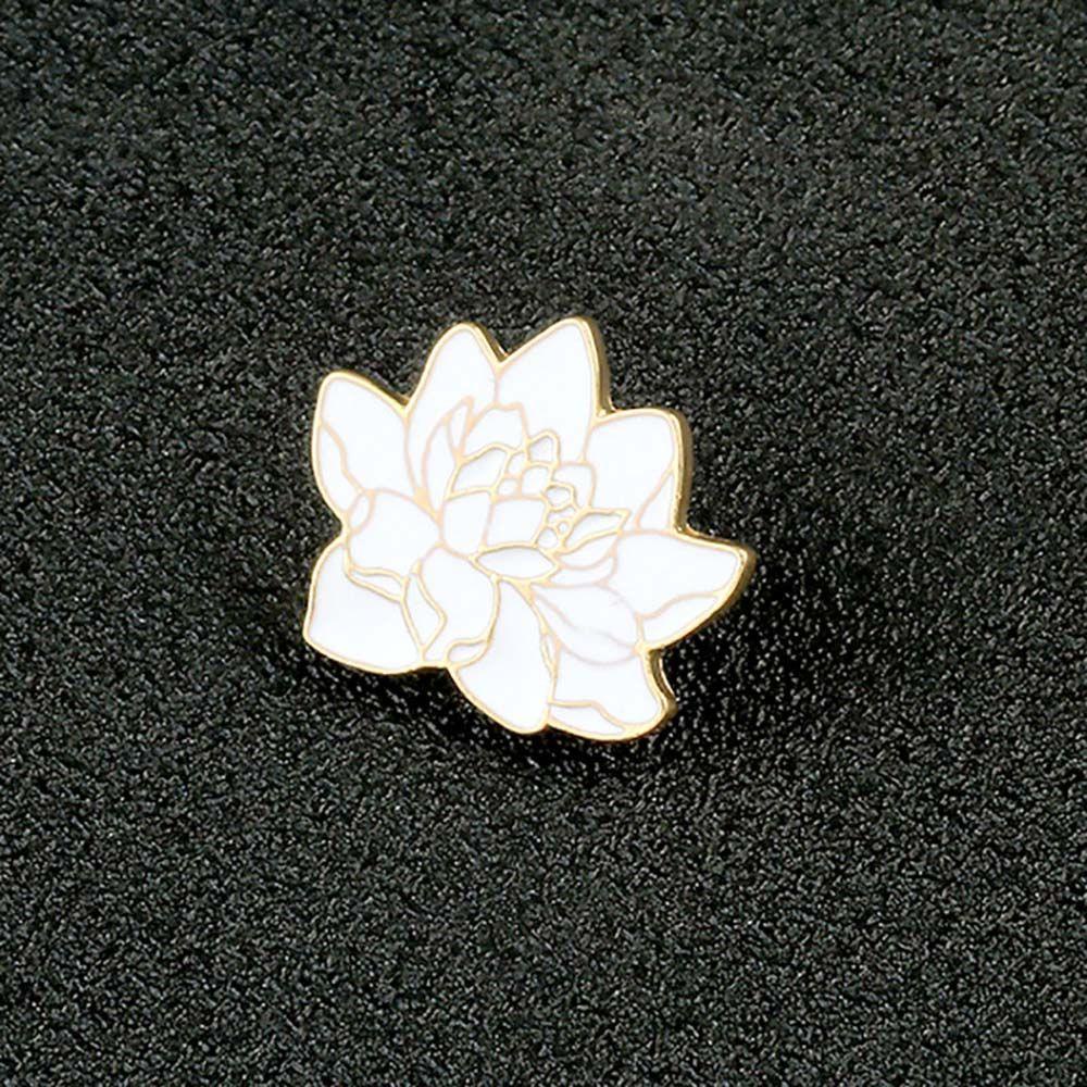 [Elegan] Bunga Teratai Bros Hadiah Untuk Anak-Anak Kerah Bros Buddhisme Perhiasan Aksesoris Putih Bunga Teratai Perjalanan Peringatan Kerah Pin Enamel Pin