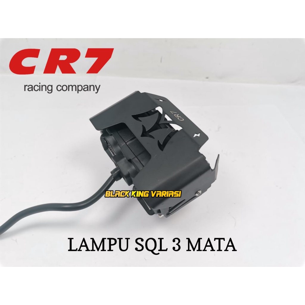 Lampu Sorot Tembak Laser Mobil Motor Tembak LED SQL 3 Mata CR7 Laser Gun Putih Kuning SQL Biled Foglamp 3 Mata