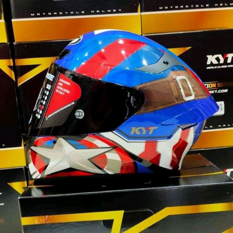 KYT TT COURSE MARVEL CAPTAIN AMERICA | LIMITED EDITION | KYT