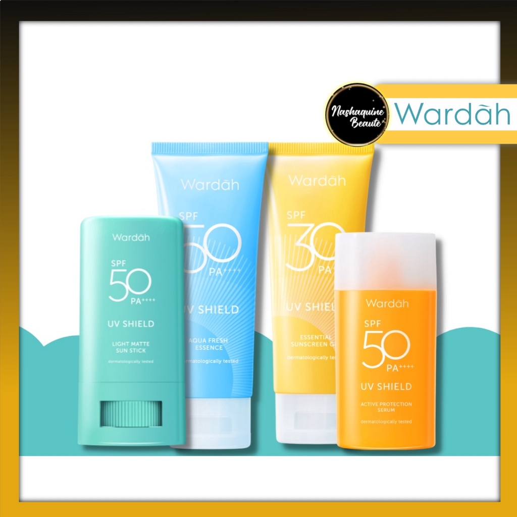 WARDAH SPF 30 Sunscreen Gel UV Shield Aqua Fresh Essence | Active Protection Serum | Light Matte Sun Stick SunStick