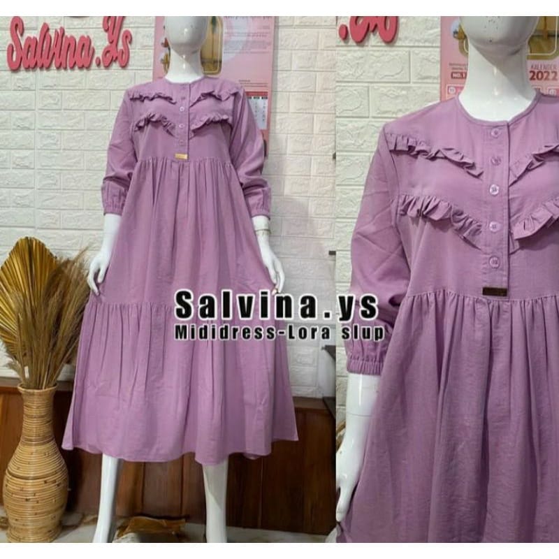 Salvina.ys / Midi Dress Salvina.ys / Midi dress cotton kringkel / Mididress Lora Slup Salvina.ys / M