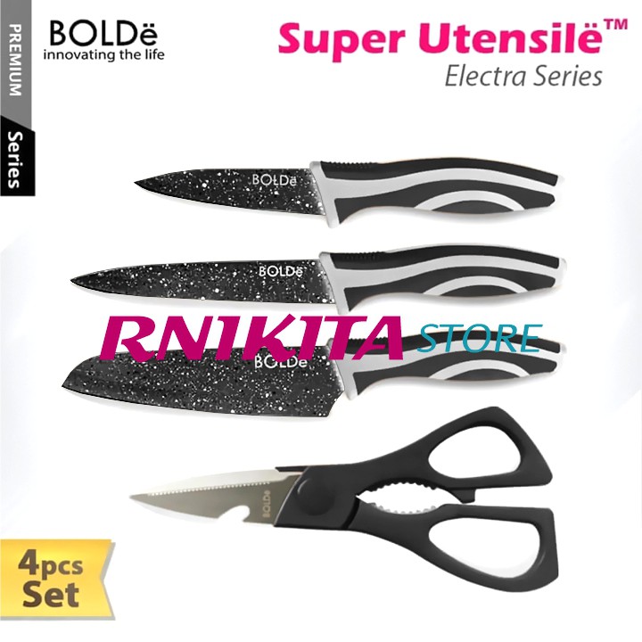 BOLDe SUPER UTENSILE ELECTRA SERIES - Pisau Set Plus Gunting