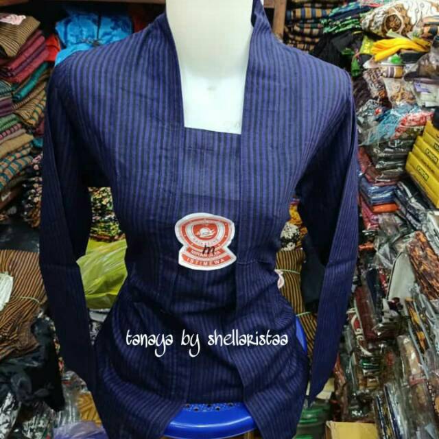 KEBAYA LURIK KUTUBARU WARNA BIRU NAVY