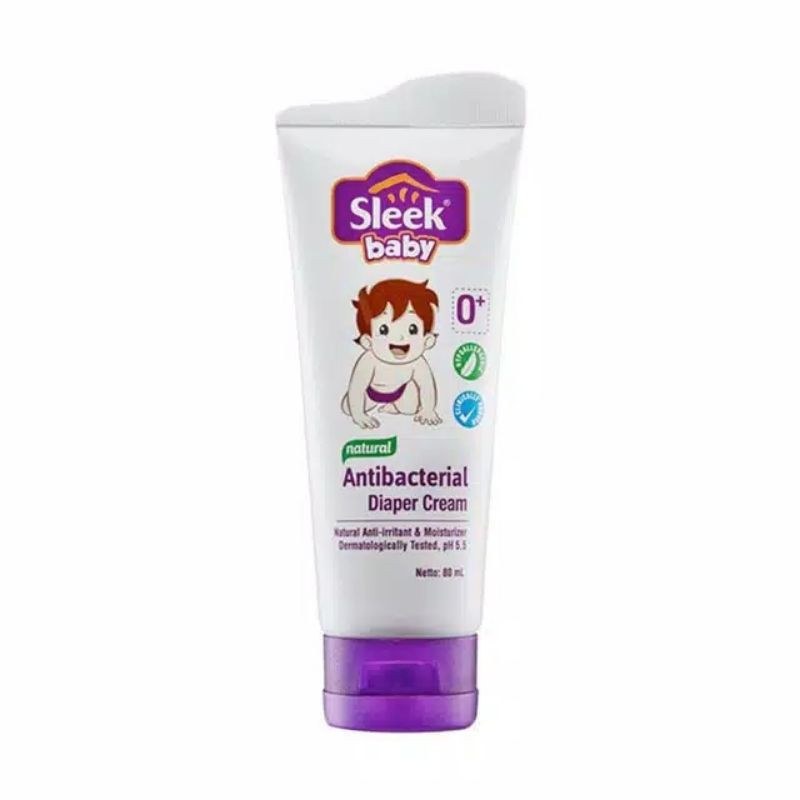 Sleek Baby Natural Antibacterial Diaper Cream Tube 80 ml