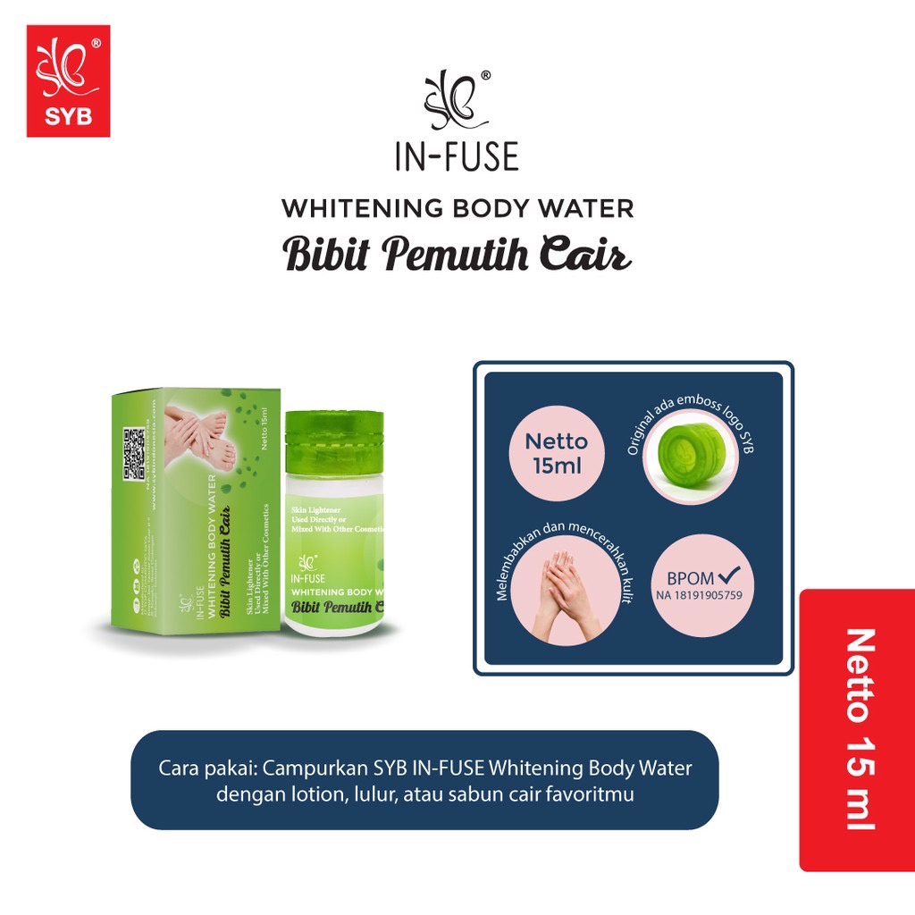 SYB In-Fuse Whitening Body Water Bibit Pemutih Cair 15 ml