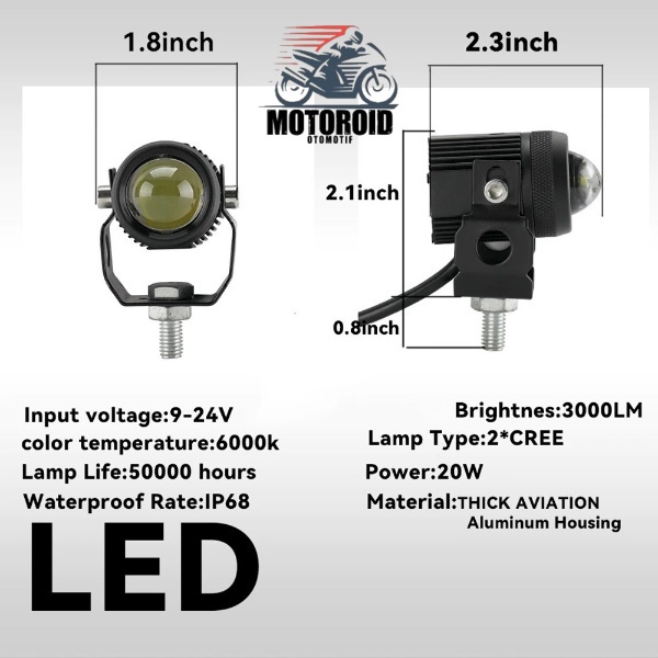 Lampu tembak Laser LED mini 2 warna Highlow putih kuning waterproof CNC