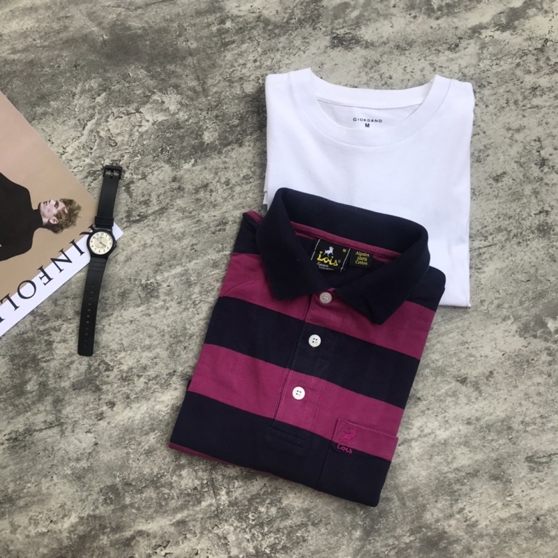 Los Original Kaos Kerah Pria Poloshirt Stripe