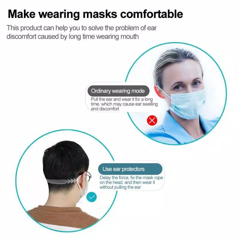 Pengait / Konektor masker / Hook Mask  Bahan Silicon Elastis / Tali Hijab