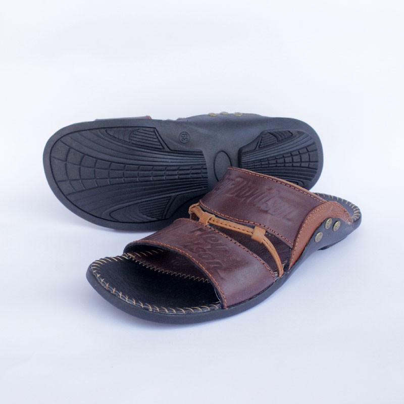 Sandal Selop Pria Kulit Asli Model Casual HD B2 TALI CK