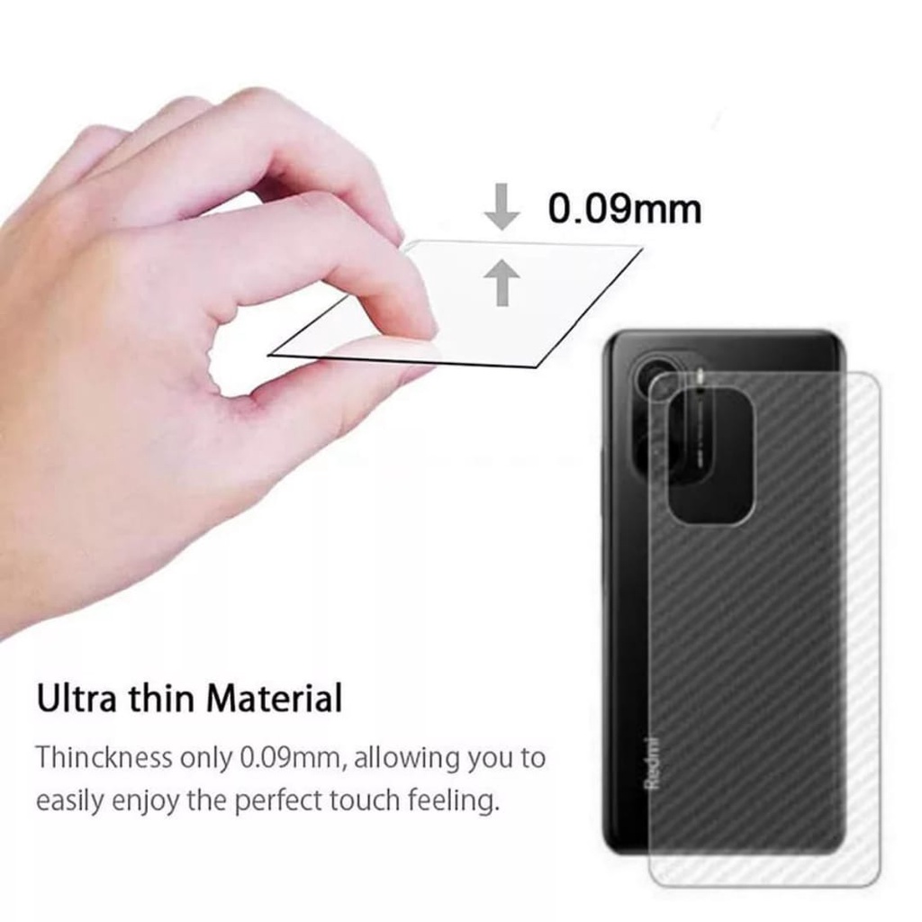 Promo Garskin Carbon For Xiaomi Poco F3 3D Transparent Carbon Fiber Back Film Skin Screen Protector Sticker