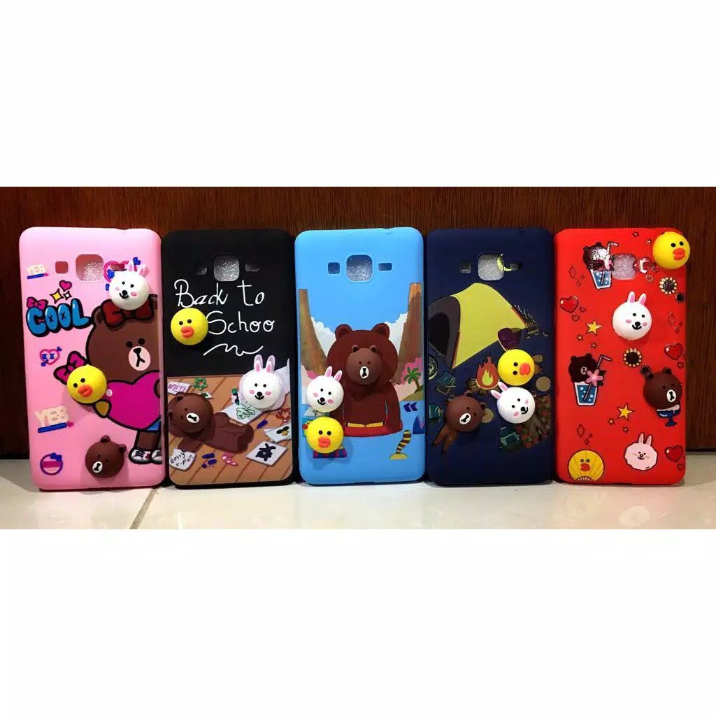 Softcase Line 3D Timbul lucu cute Redmi 4x , Vivo Y53