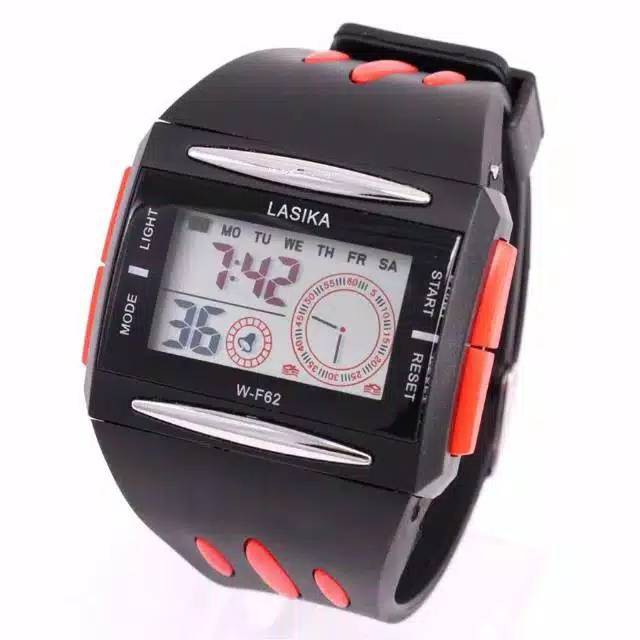 JAM TANGAN ORIGINAL SPORT DIGITAL K SPORT LASIKA W-F62 HITAM MERAH