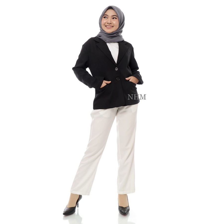 Blazer Kerja Wanita, Jas Hitam Kerja, Outer Muslim