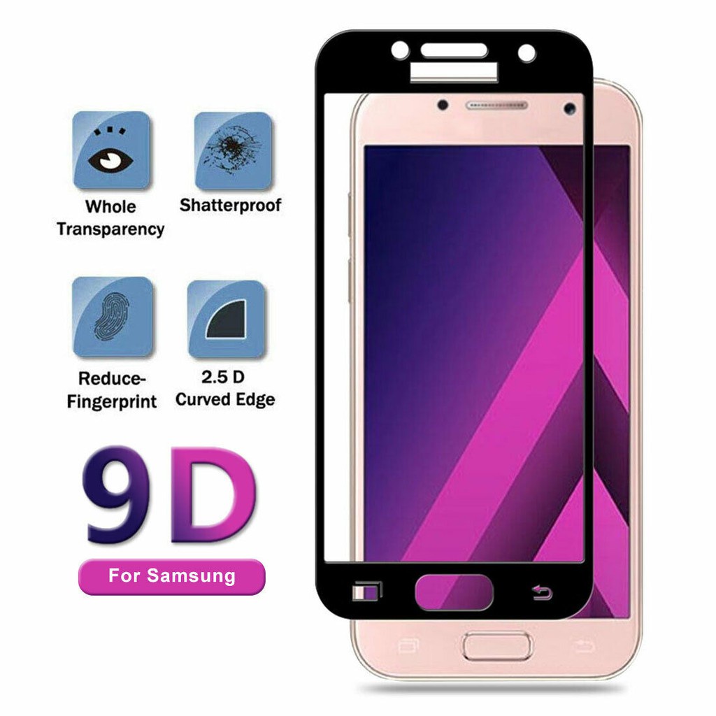 TEMPERED GLASS SAMSUNG A7 2017 Full Layar [ Warna Hitam ]