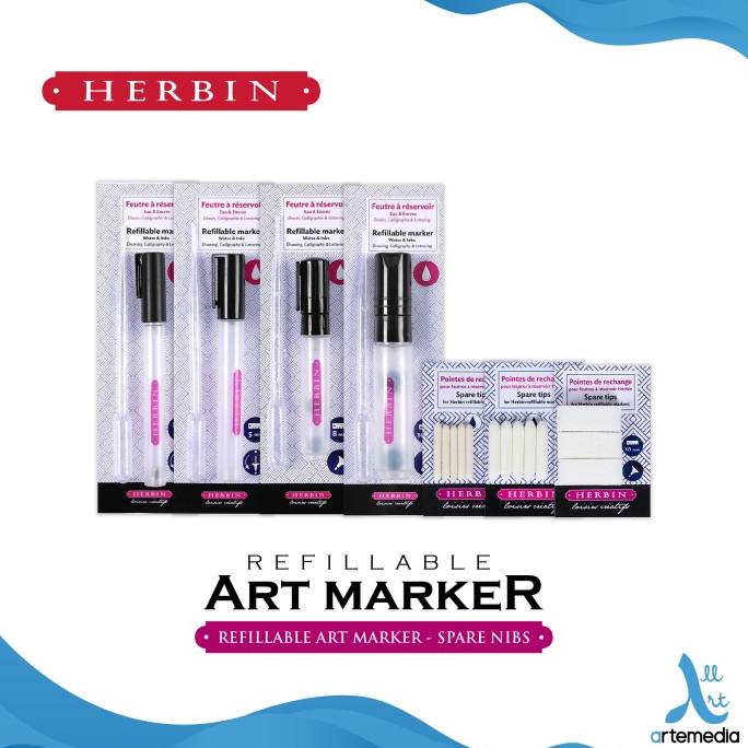

(BISA COD) Herbin Refillable Art Marker Botol Kosong Spidol Drawing Lettering TERBATAS Kode 509