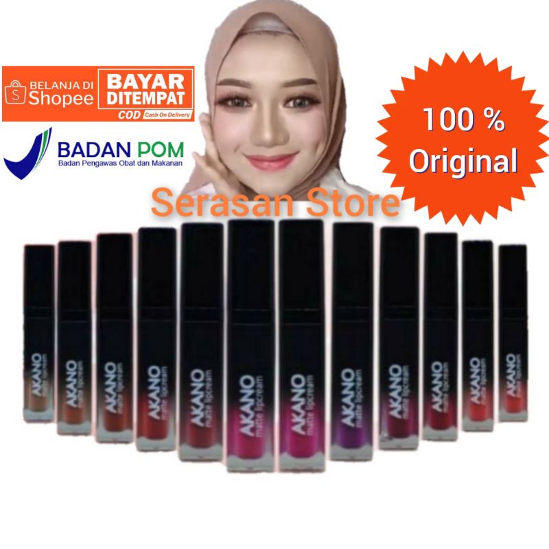 AKANO ACANO MATTE LIPCREAM LIP CREAM AKANO ANTI AIR DAN TAHAN LAMA LIPSTICK LIPSTIK BPOM HALAL MURAH