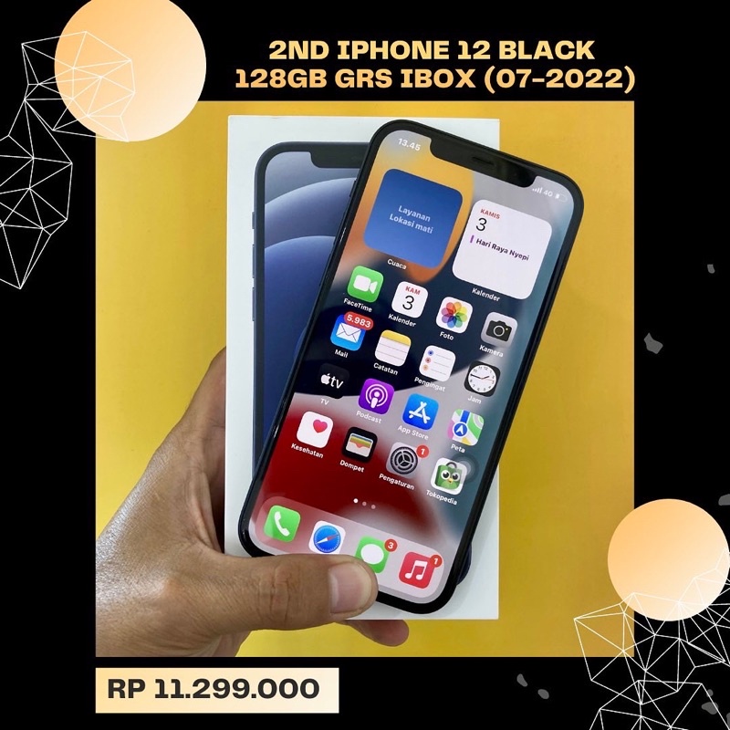 second iphone 12 black 128gb ibox
