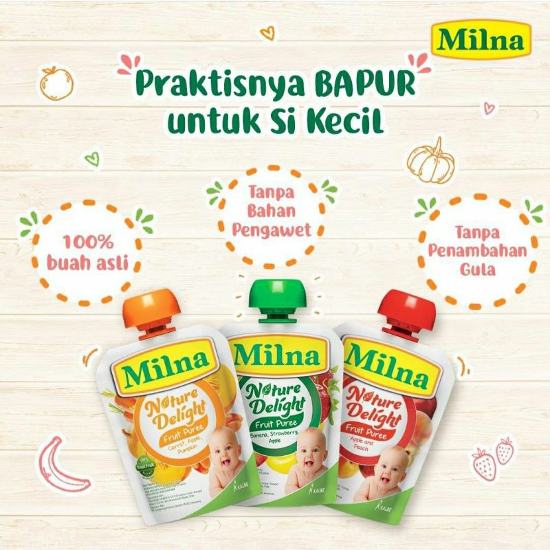 Milna Nature Delight 80 gram / Makanan Fruit Puree Bayi 1 tahun+ 80 g