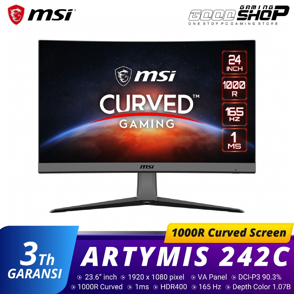 MSI MAG ARTYMIS 242C [1080p, 165Hz] - Gaming Monitor