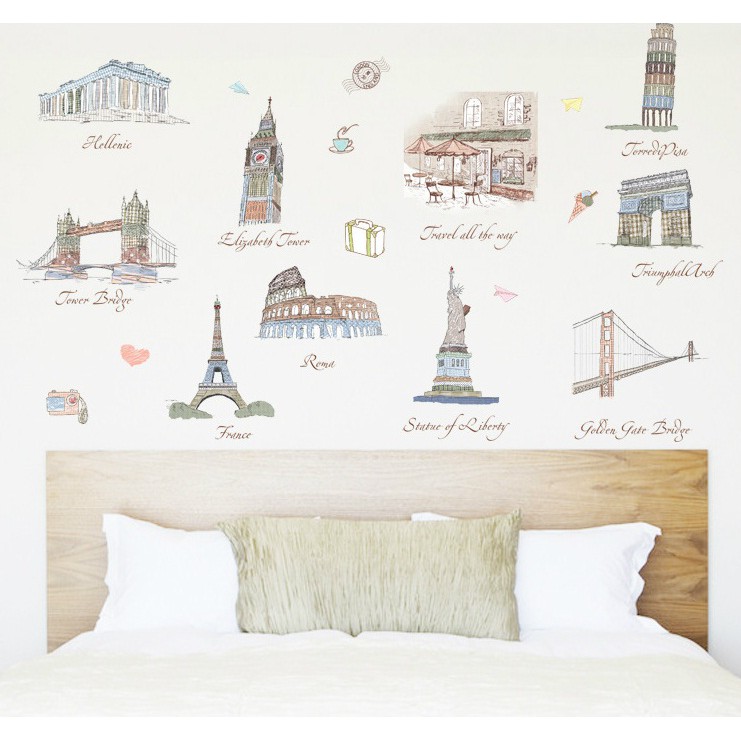 Wall Sticker / Stiker Dinding / Kaca: Tamasya Keliling Dunia