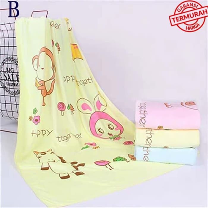 Handuk Bayi Microfiber Karakter Halus Lembut Balita Anak Micro Fiber Anduk Premium Quality Towel