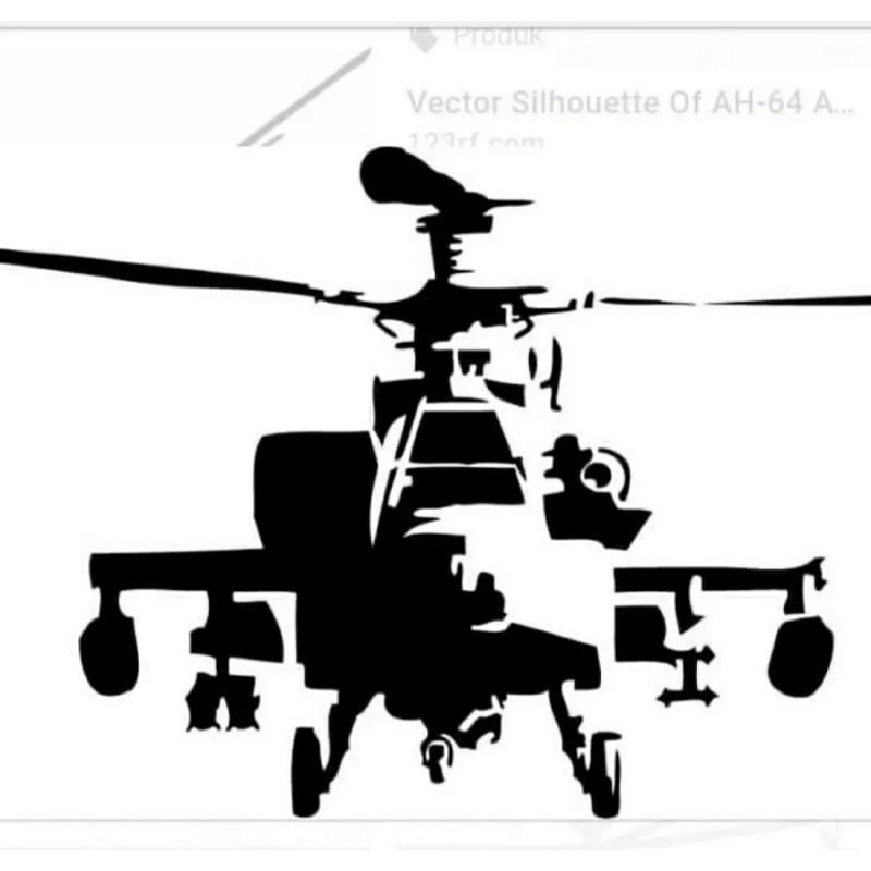 Stiker helikopter Pesawat Apache abstrak Keren