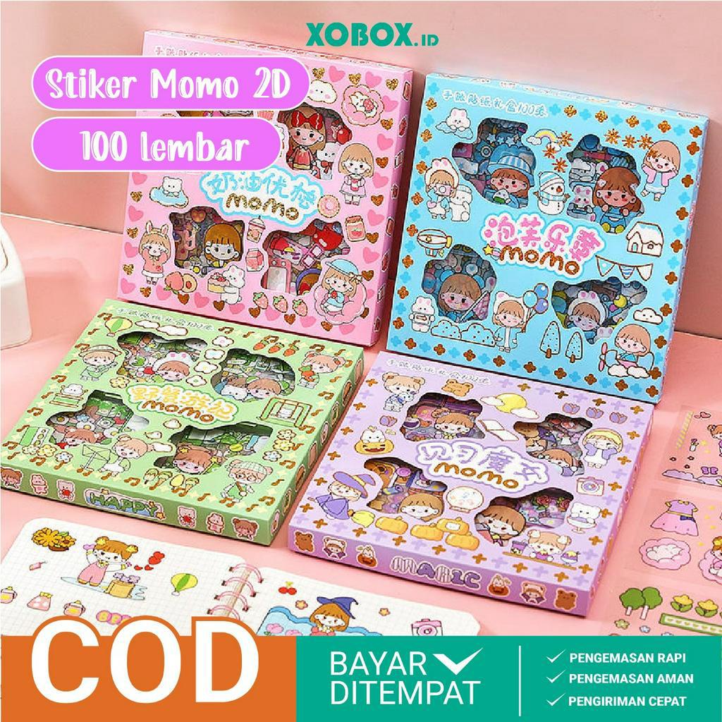 Stiker Aesthetic 2D Lucu Isi 100 Lembar Anti Air Dekorasi Scrapbook HM039 - XOBOX