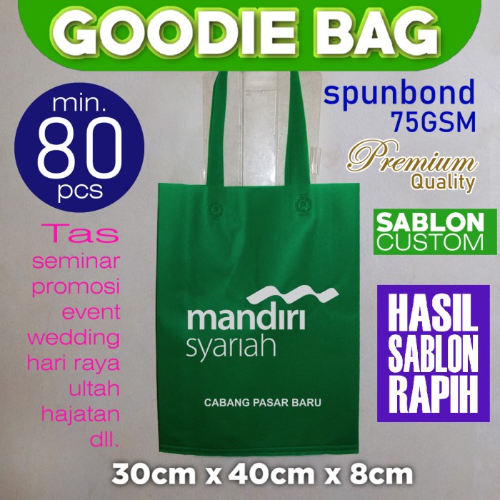 

TERBARU Tas goodie bag sablon custom tas spunbond 30x40