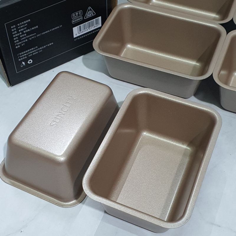 suncity 6pcs rectangle mini loaf pan / loyang roti