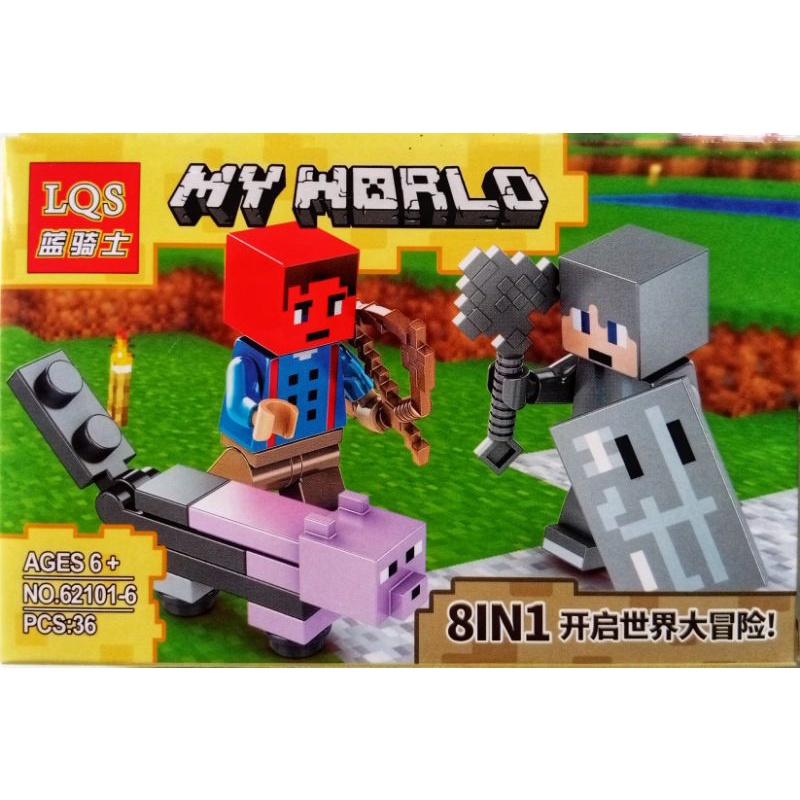 mainan anak lego mine craft world minicraft SATU PAKET ISI 3 KARAKTER FIGURE LQS 62101 mini craft minifigure block mini figure bricks dunia kotak square marvel naruto ninjago justice league avengers robot rangers dinosaurus tentara army soldier-8