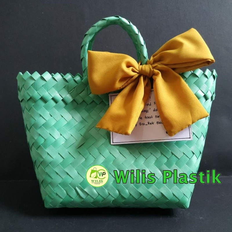 Tas Anyaman Plastik Murah Polos Mini Keranjang Belanja untuk Bingkisan Hampers Souvenir Parcel Pernikahan Ulang Tahun